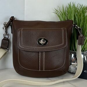 Coach Vintage Dark Chocolate Brown Leather Shoulder Crossbody Bag